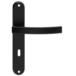 Czarna klamka do drzwi t.b.t. do drzwi wewnętrznych.