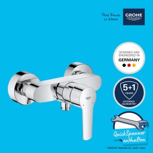 Bateria prysznicowa Grohe QuickFix Start do montażu ściennego, chrom. Jednouchwytowa bateria prysznicowa.