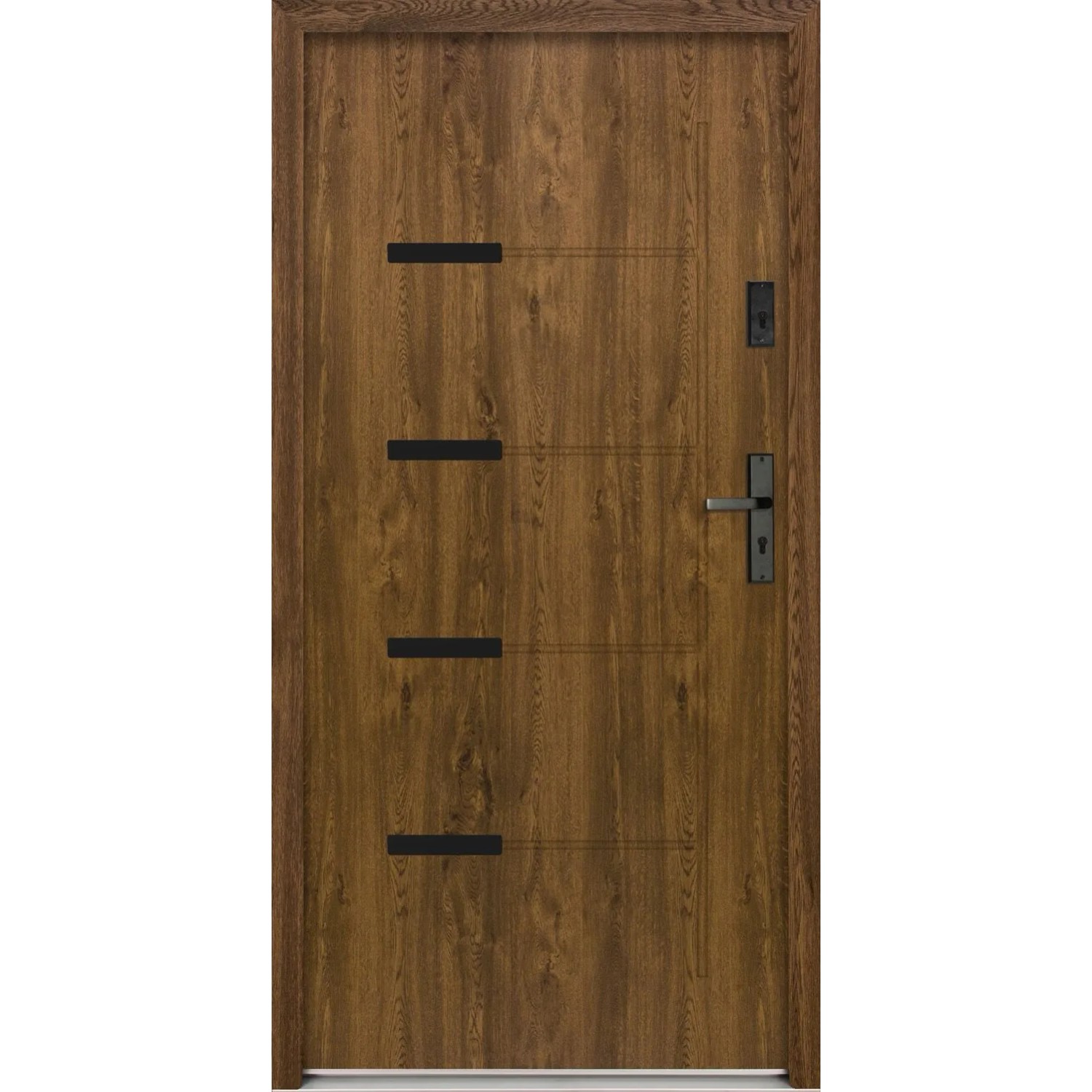 Splendoor Drzwi zewnętrzne Onyks Orzech 90P otwierane do wewn. 103x208