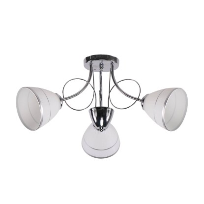 Candellux Lampa sufitowa ELOTTE 3xE27 40W biel+chrom
