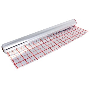 t.b.t. w rolce do instalacji grzewczych, srebrna z czerwoną siatką.