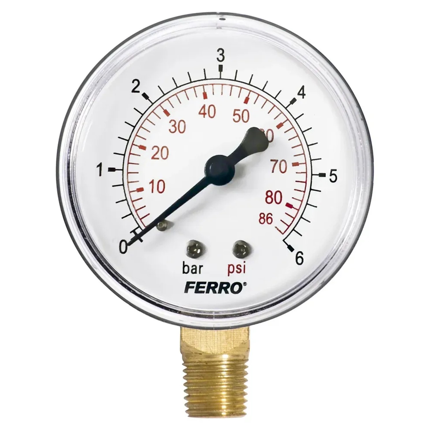 Ferro Manometr pionowy 6bar 1/4 63mm