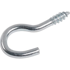 Hak wkręcany LUX, gięty, 2x20 mm, ocynkowany, zestaw 12 szt. Hak do lekkich mocowań.