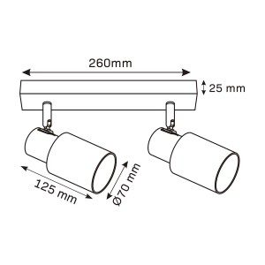 Goldlux Lampa ścienno-sufitowa REBECCA 2xE14 max. 8W LED smoky