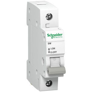 Wyłącznik główny Schneider Electric, włącznik/wyłącznik do instalacji elektrycznych.