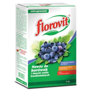 Nawóz uniwersalny Florovit do borówek i innych roślin kwasolubnych, opakowanie 1 kg.