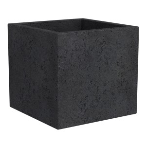 Scheurich C-Cube doniczka, 29 cm, Stony Black, kwadratowa, do użytku na zewnątrz.