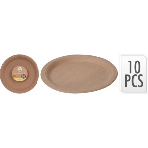 t.b.t. Akcesoria kempingowe: Zestaw 10 brązowych talerzy papierowych, idealne na kemping i na zewnątrz.