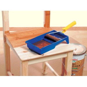 LUX Zestaw wałków do lazur, 4-częściowy, z kuwetą i wałkami z mikrofibry.