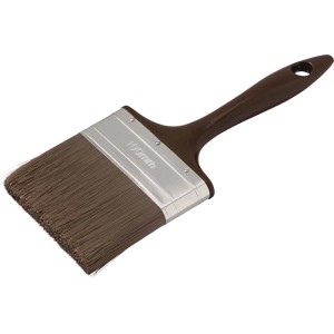 Brązowy pędzel płaski, szerokość 100 mm, do prac malarskich.