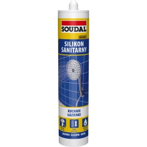 Soudal silikon sanitarny, beżowy, do kuchni i łazienki.