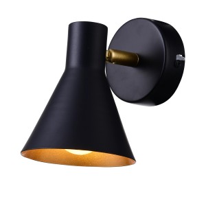 Czarny kinkiet t.b.t. w nowoczesnym stylu do wnętrz.