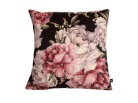 Poszewka BLOSSOM 45 x 45 cm czarna z kwiatowym wzorem