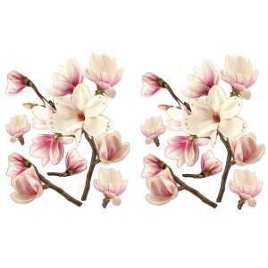 Naklejki na ścianę t.b.t. z kwiatami magnolii, idealne do dekoracji ścian.