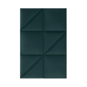 Ciemnozielony panel ścienny t.b.t. z geometrycznym wzorem.