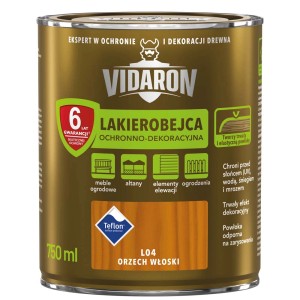 VIDARON Lakierobejca do drewna, kolor orzech włoski, chroni i dekoruje drewno na zewnątrz.