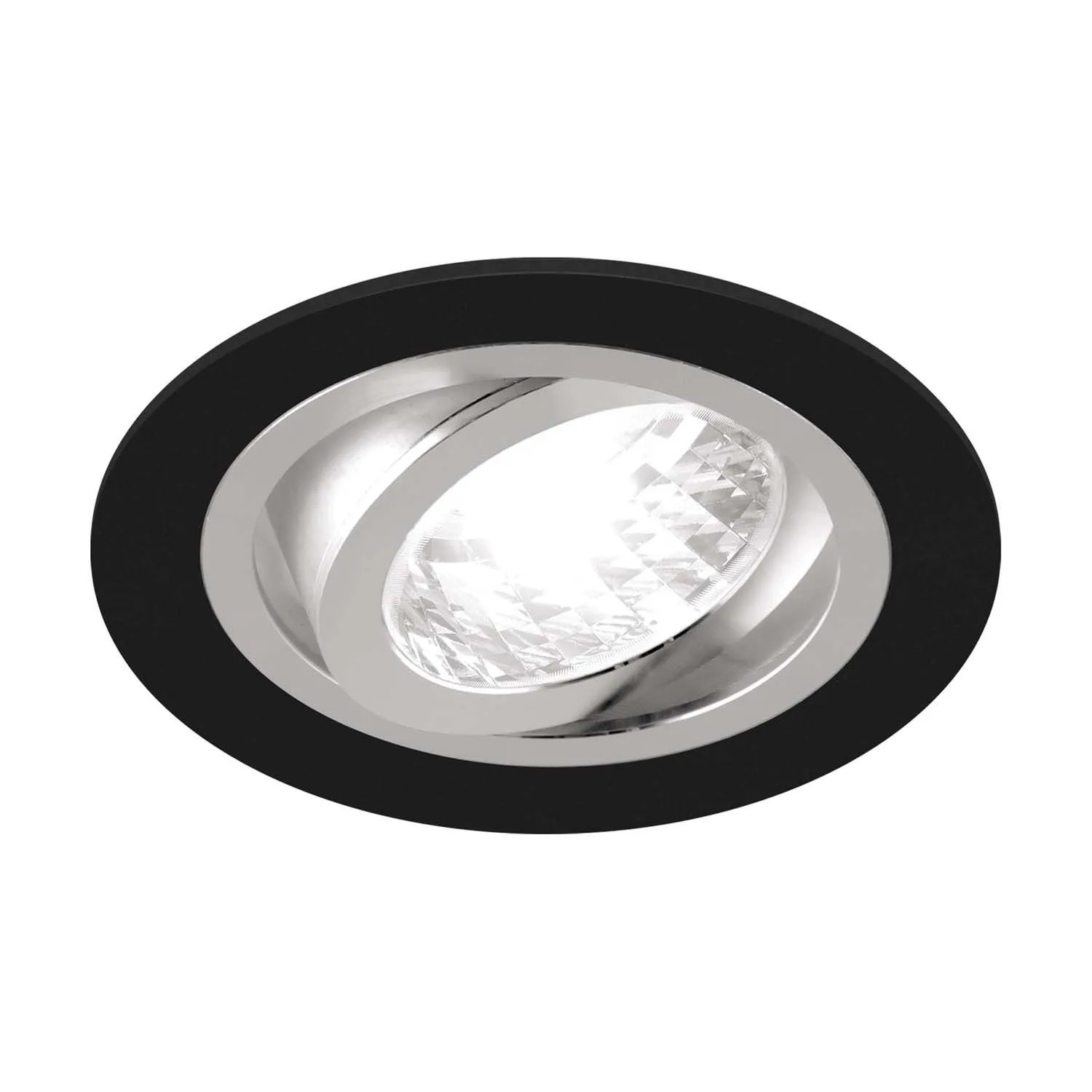 Struhm Lampa podtynkowa ALUM C 1xGU10 50W śr. 9,2cm mat. czarna/chrom