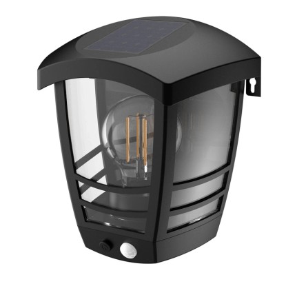 Düwi Kinkiet solarny LED Oslo 3,7W 3000K 95lm IP44 z wyłącznikiem czarny