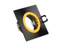 Goldlux Oprawa podtynkowa FEBE kwadratowa czarno-złota z oprawką GU10 Goldlux Oprawa podtynkowa FEBE kwadratowa czarno-złota z oprawką GU10