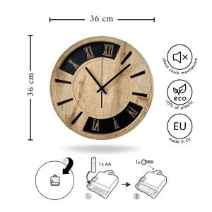 STYLER Zegar 3D CLOCK DYLAN CL104 śr. 36 cm brązowo-czarny
