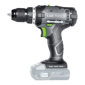Wiertarko-wkrętarka akumulatorowa LUX A-BS-20 z 1 PowerSystem, szaro-czarna, z akumulatorem.