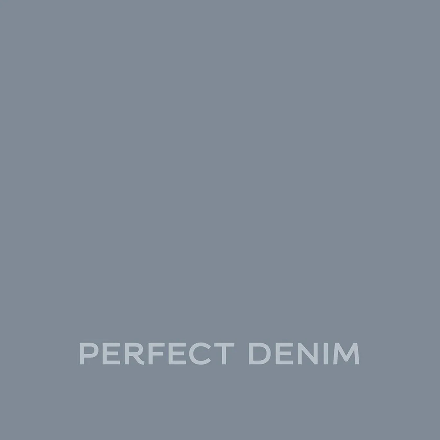 Próbka koloru "Perfect Denim" z farb do ścian t.b.t. Szaro-niebieska farba do ścian.