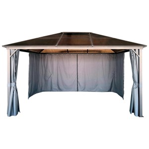 Pawilon ogrodowy aluminiowo-poliwęglanowy z zasłonami - 3 x 4 m