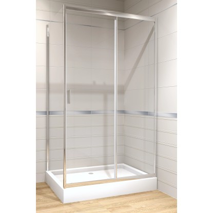 KABI Kabina prysznicowa Hobby 120 x 80 chrom z brodzikiem