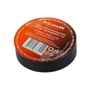 Czarna taśma izolacyjna samowulkanizująca Polmark, szerokość 19 mm.