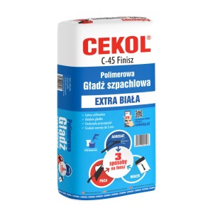 CEKOL C-45 Finisz gładź szpachlowa polimerowa, extra biała, worek.
