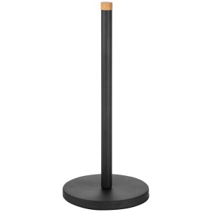 Stojak na ręcznik papierowy t.b.t., czarny z drewnianym akcentem
