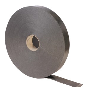 Rolka szarej taśmy oddzielającej do płyt gipsowo-kartonowych.