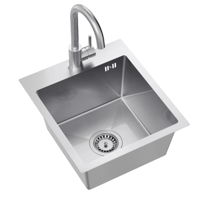 Zlew Chris 40cm 1kom. z baterią "U" stalowy