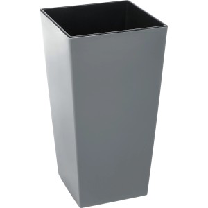 Jasnoszara, błyszcząca doniczka Finezja 300, Ø 30 cm, z tworzywa sztucznego.