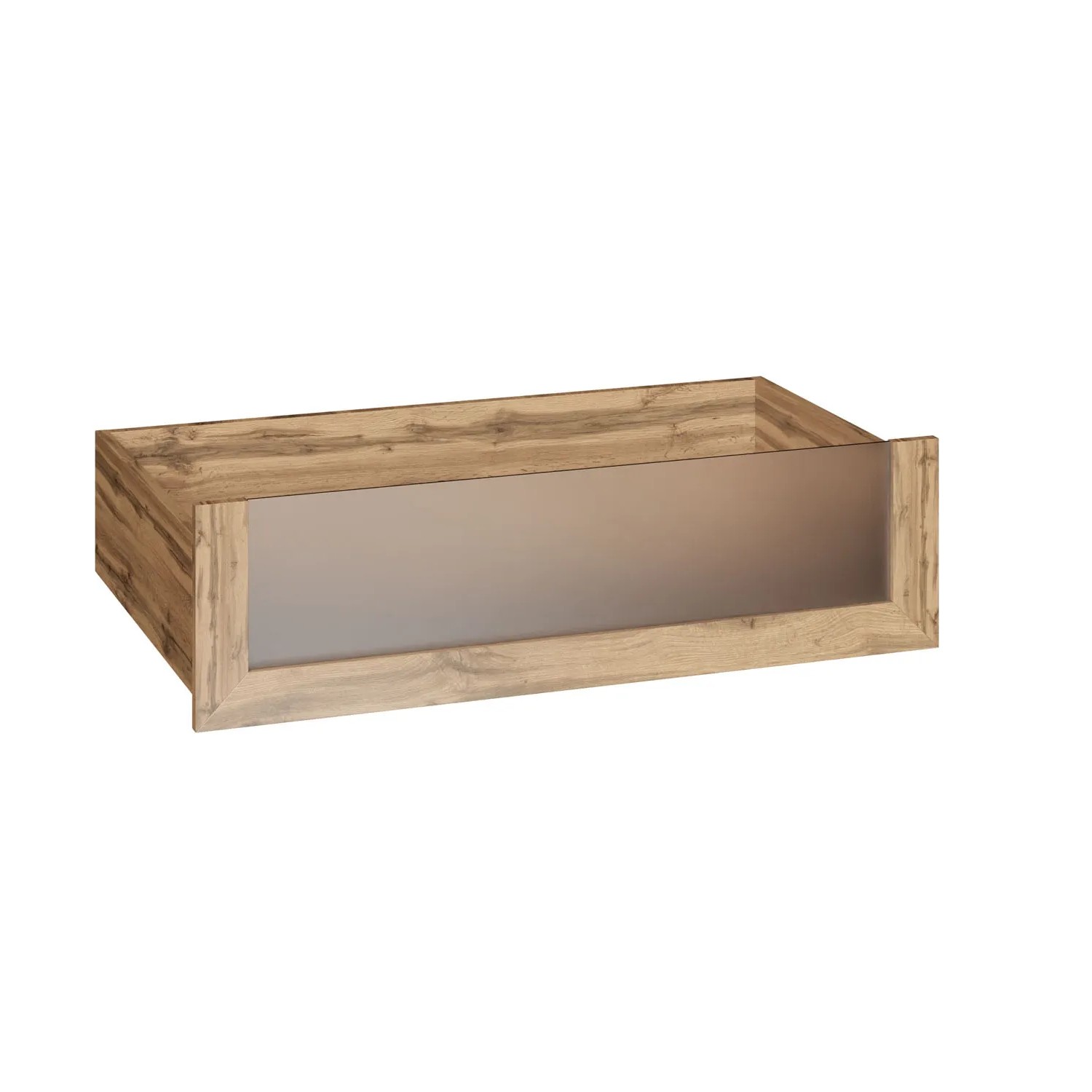 Szuflada Dąb Wotan ze szklanym frontem 100 x 25 cm Garderoby/Szafy Modułowe