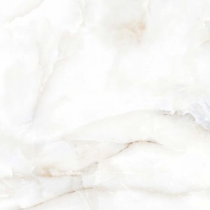 Biała płytka podłogowa z efektem marmuru, idealna do stylowych wnętrz.
