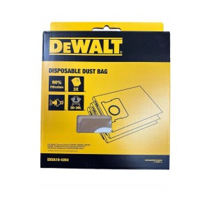 Worki na kurz DeWalt DXVA19-4204, 3 sztuki, do odkurzaczy o pojemności 20-30 litrów.