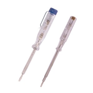 2-częściowy zestaw próbników napięcia LUX Classic z przezroczystą rączką i metalową końcówką.