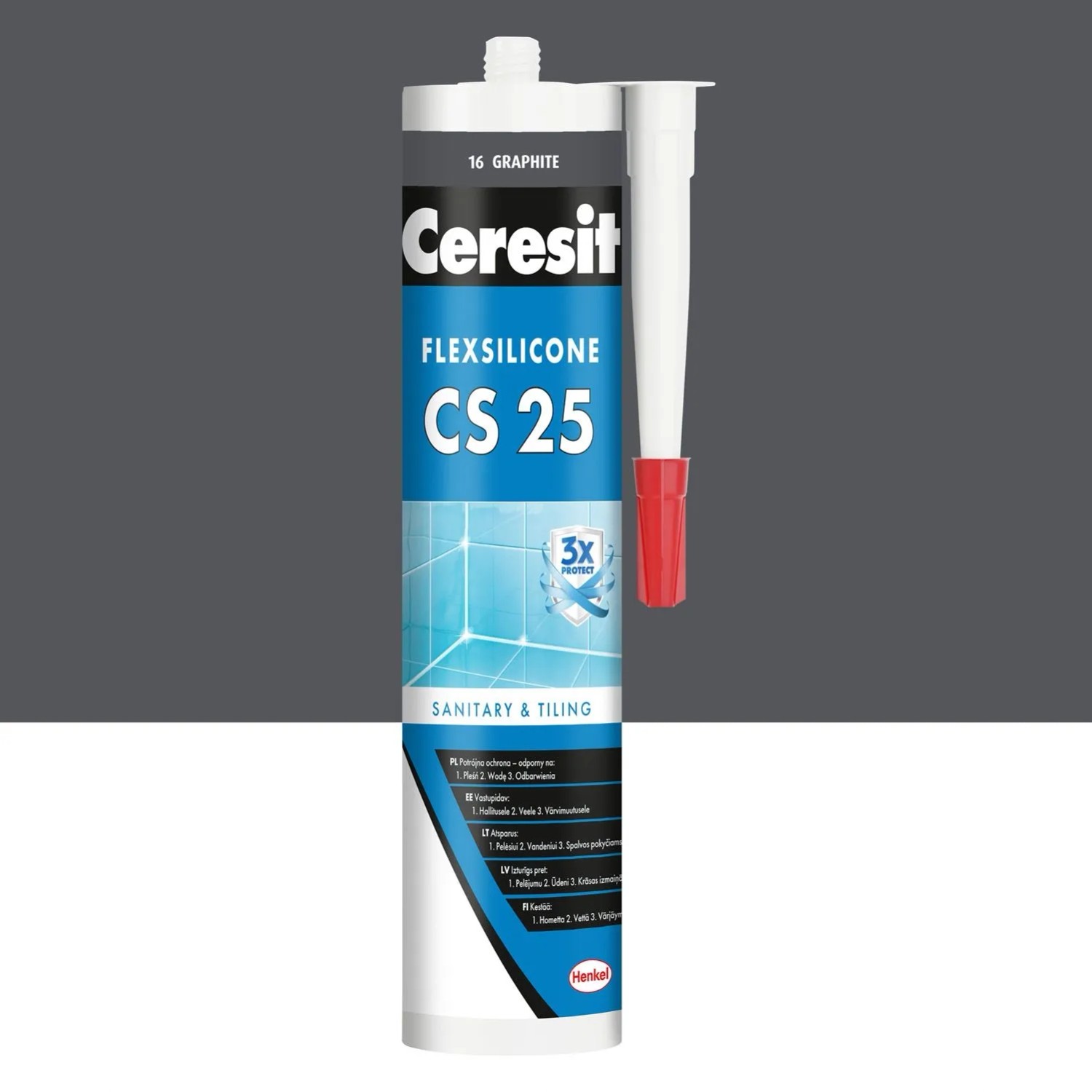 Ceresit Silikon sanitarny CS 25 16 grafit 280 ml