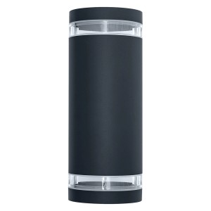 Nowoczesna, czarna lampa zewnętrzna t.b.t. do oświetlenia dekoracyjnego.