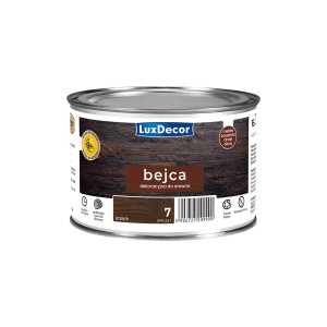 Puszka bejcy do drewna LuxDecor, kolor orzech, do użytku wewnętrznego.