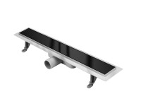 Vogi Odpływ liniowy z rusztem szklanym czarnym 50 cm