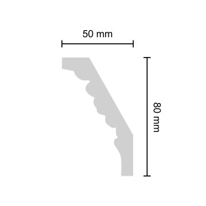 Profil ozdobny Decosa Gracia, 50x80mm, biały, do dekoracji sufitów i ścian.