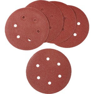 LUX Krążki ścierne do szlifierki mimośrodowej, Ø 150 mm, ziarnistość 80, perforowane, 5 sztuk