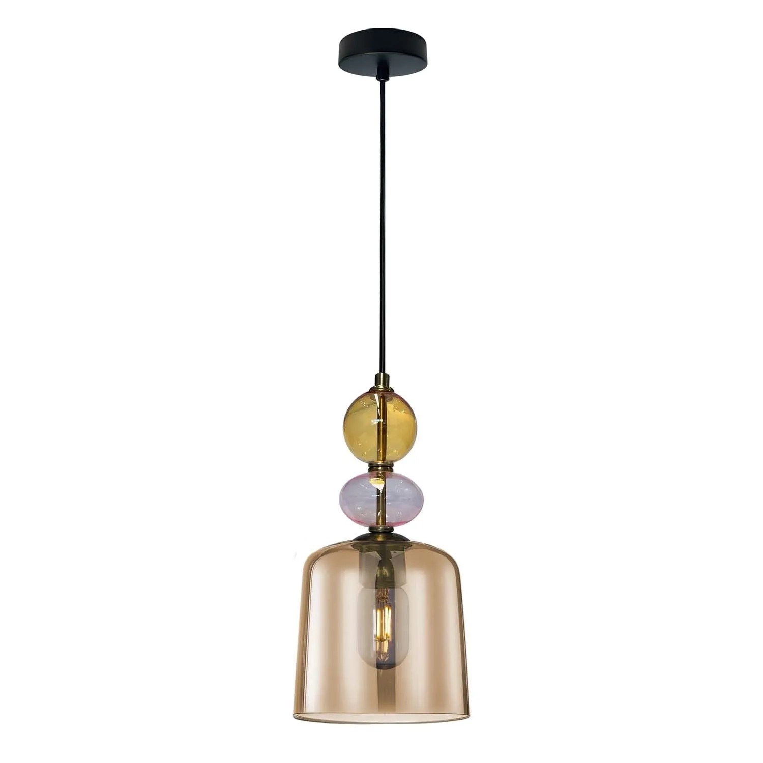 Light Prestige Lampa wisząca TROPEA 1xE27 max. 15W 16cm bursztyn