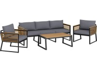 Komplet mebli wypoczynkowych FOLKSTON antracyt 4-częściowy