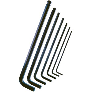 7-częściowy zestaw kluczy trzpieniowych kulistych LUX Classic ze stali chromowo-wanadowej.