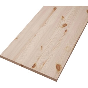 Płyta drewniana do budowy mebli, jasny kolor drewna z sękami.