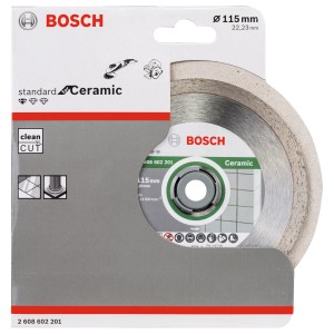 Tarcza diamentowa Bosch Standard do płytek, średnica 115 mm, do precyzyjnego cięcia.