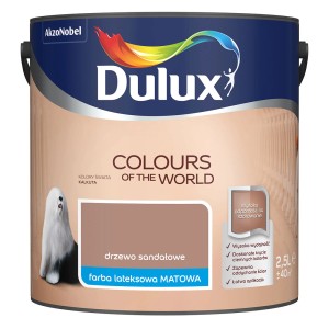 Puszka z farbą Dulux Colours of the World, odcień Drzewo sandałowe, do ścian wewnętrznych.